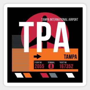 Vintage Tampa Florida TPA Airport Code Travel Day Retro Air Travel Magnet
